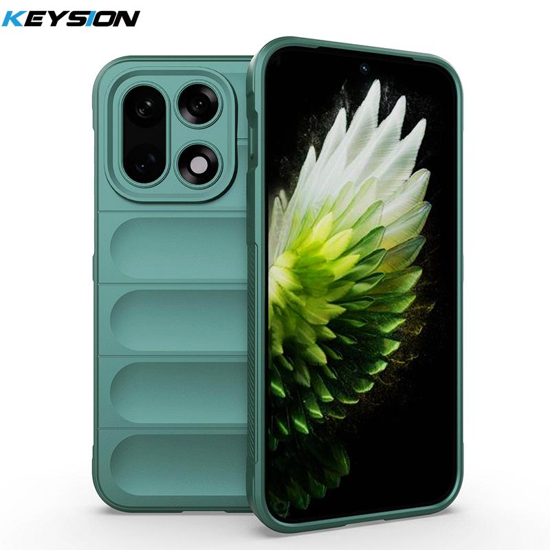 KEYSION Heavy Duty Shockproof Matte Phone Case for OnePlus 15 5G Anti-skid Soft Silicone Phone Back Cover for One Plus 1+15