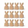 12/24 pcs Cowhide Paper Easter Gift Bags Rabbit Ears Artificial Flowers Party Favor Bags Neutral Bow Ribbon Rustic Paper