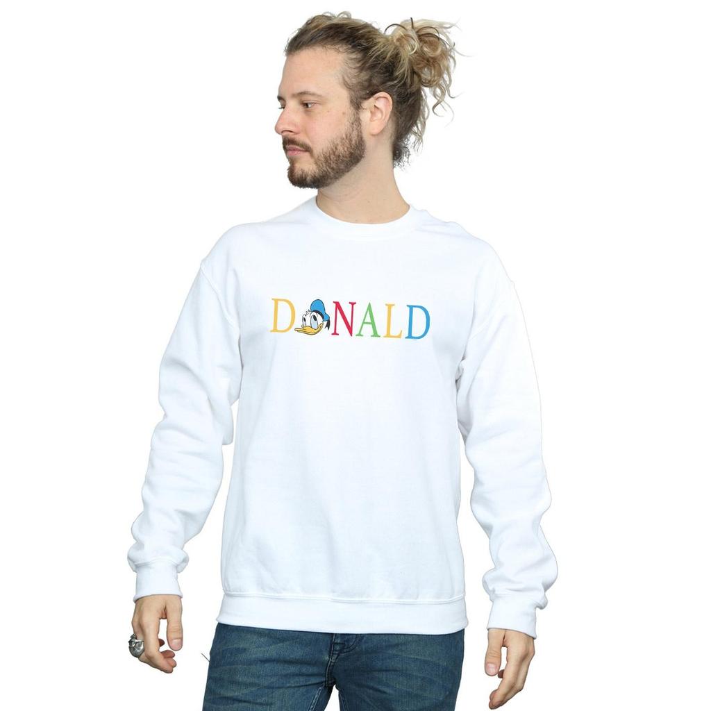 Disney Mens Donald Duck Letters Sweatshirt