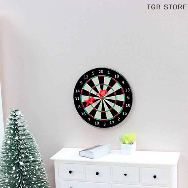 2Set Dollhouse Magnetic 2 Darts Sports Set Mini Darts Sports Set Model Home Miniature Outdoor Scene Accessories