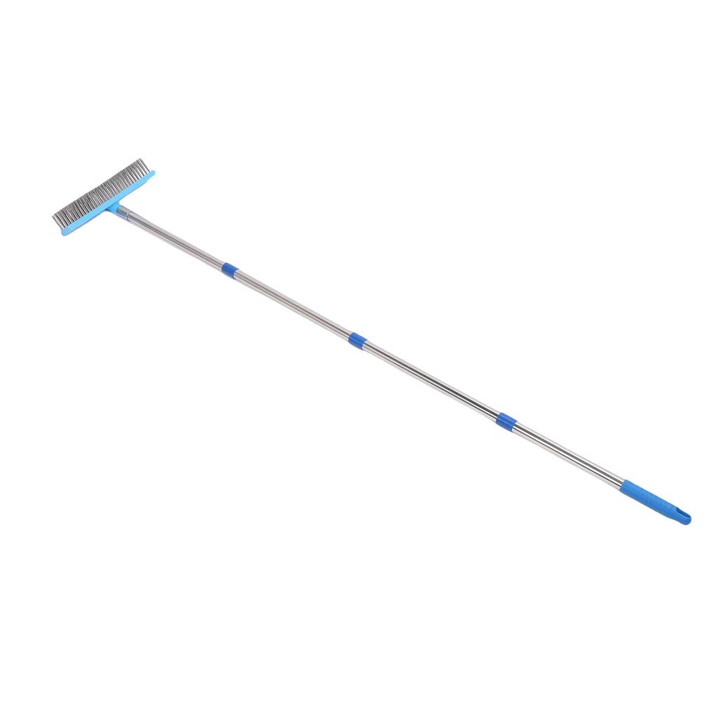 30cm Heavy Duty Steel Wire Broom Stainless Steel Telescopic Handle Outdoor Floor Scrub Brush 160cm   62.99in