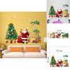 Christmas Wall Decal Pvc Removable Santa Claus And Tree For Holiday Decor And Living Room