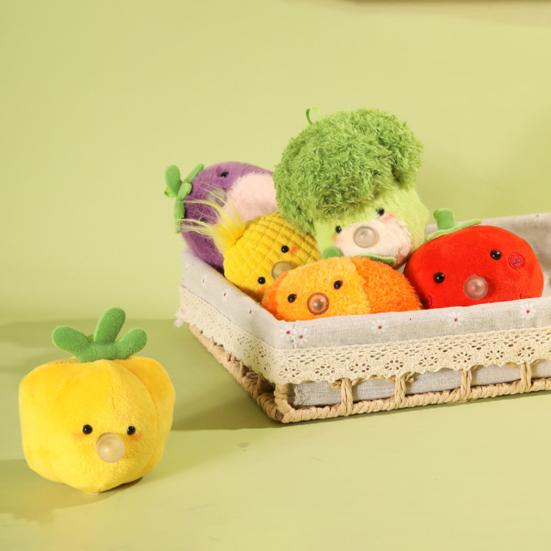 Vegetable Plush Toy Keychain Soft Squeezable Stuffed Animal Keychain Stress Relief Fidget