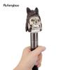 White Resin Wolf Hat Skull Head Walking Cane Fashion Decorative Steel Stick Gentleman Elegant Cosplay Cane Knob Crosier 93cm