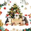 Christmas Window Clings Penguins Sticker, Static Cling Xmas Tree Decal, Removable Waterproof Holiday Displays Seasonal PVC Decal for Home Living