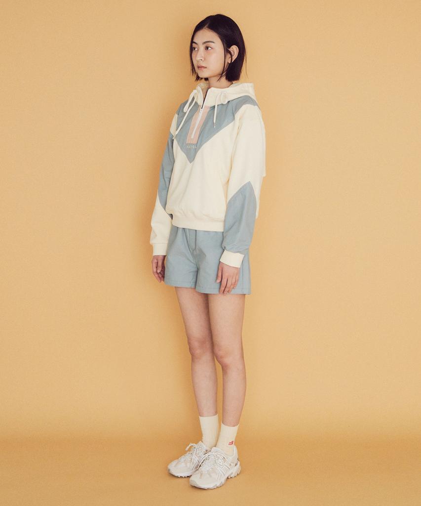 MAYOL Color Block Lounge Shorts_Dusty Blue
