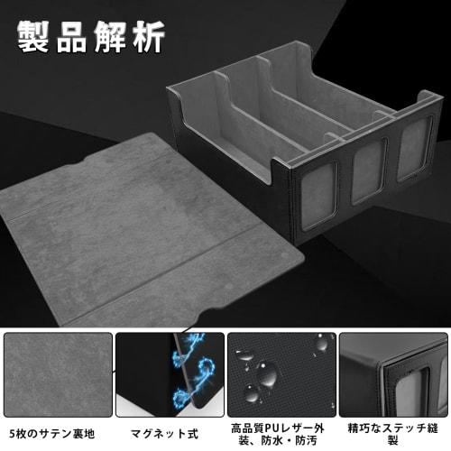 Amonel Deck Case, Trading Card Case, PU Leather, 3-Column Storage, 2100+ Cards, Large Capacity, 3 Compartments, 24 Dividers with Labels, Compatible Wi