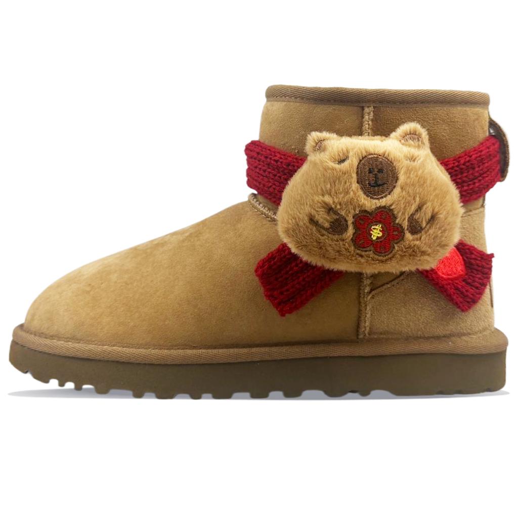 UGG CLASSIC MINI Sheepskin Thermal Abrasion Resistant Short Snow Boots Women's Light Brown 1016222-CHE(Team40-)