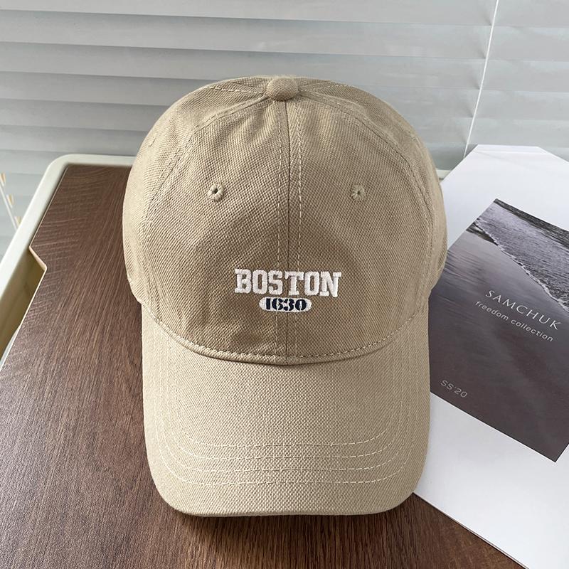 BOSTON Embroidered Baseball Hat for Men and Women, Four Seasons Soft Duck Tongue Hat, Travel, Hiking, Outdoor