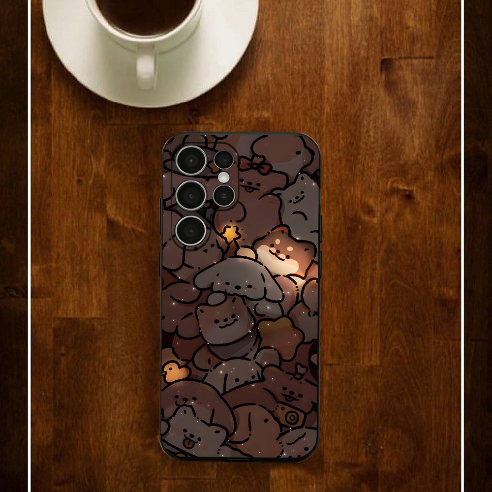 

Glow Line Puppy Phone Case For Samsung S24 25 23 22 21 20 Plus Ultra 5G Lite Shockproof Cover Samsung S21 s305G