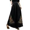 New Chinese Jacquard Ethnic Cotton-Linen Women's Skirt-Pants: Loose, Retro, Wide-Leg Trousers