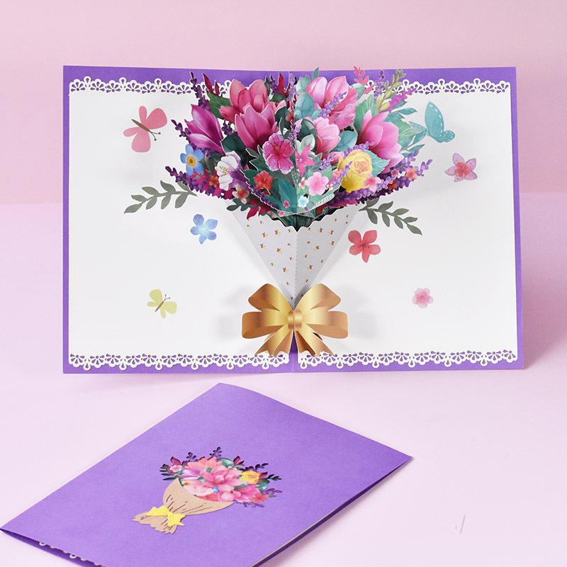 Creative 3D Pop-up Mother s Day Card - Magnolia Bouquet