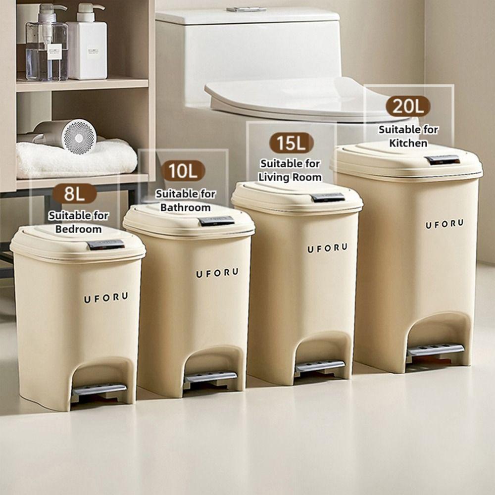 with Lid Trash Can 8/10/15/20L Waste Bin Waterproof Refuse Bin Kitchen