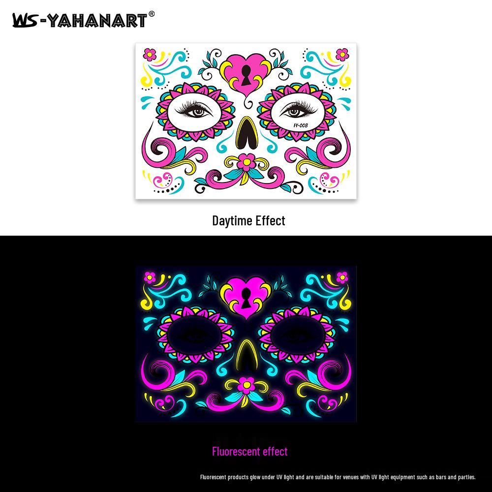 Creative Fluorescent Waterproof Full Arm and Face Tattoo Sticker