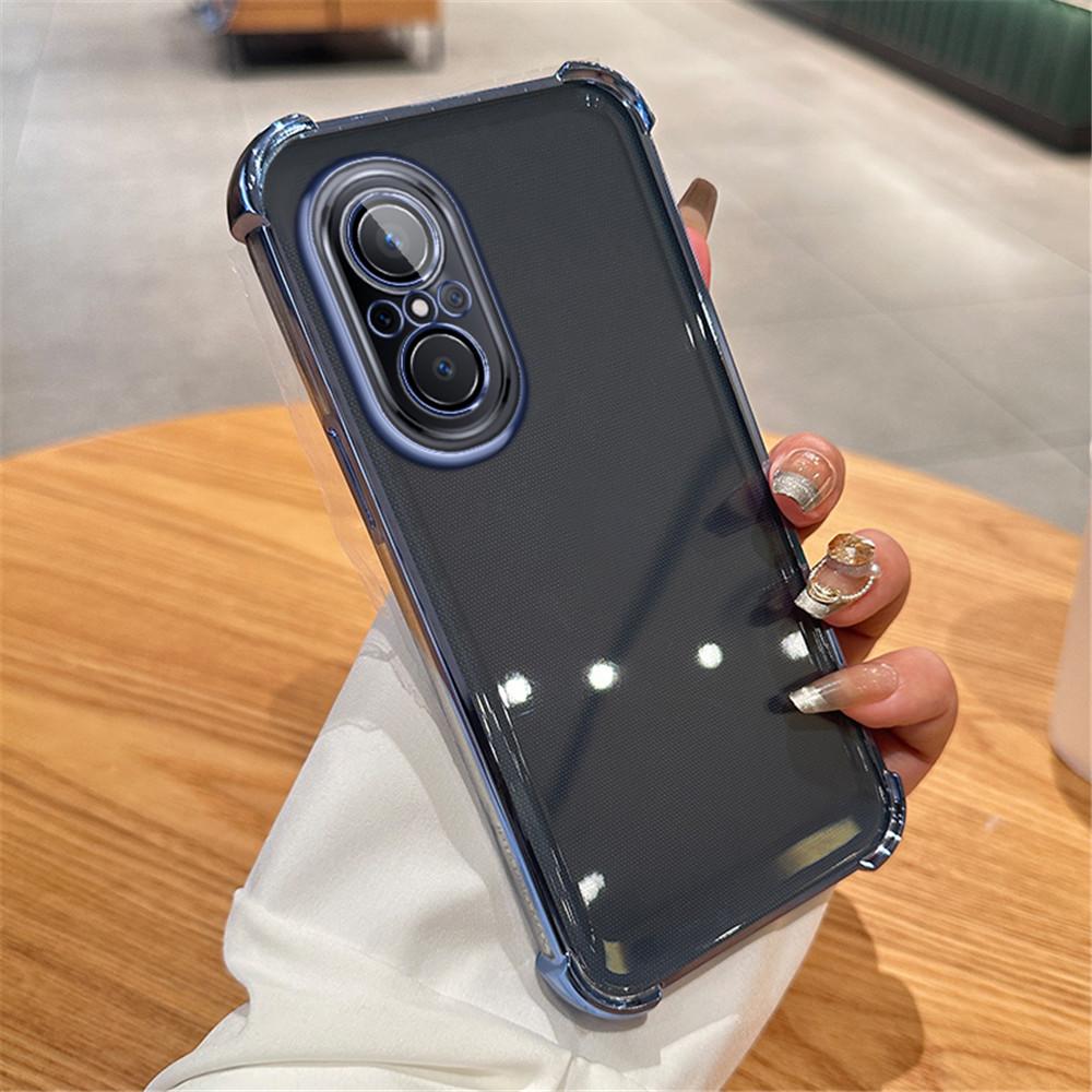 Plating Transparent Shockproof Phone Case For Huawei Nova 12 Pro With Magnetic Stand Holder Nova 9 SE 11 10 9 8 7 Pro Soft Cover