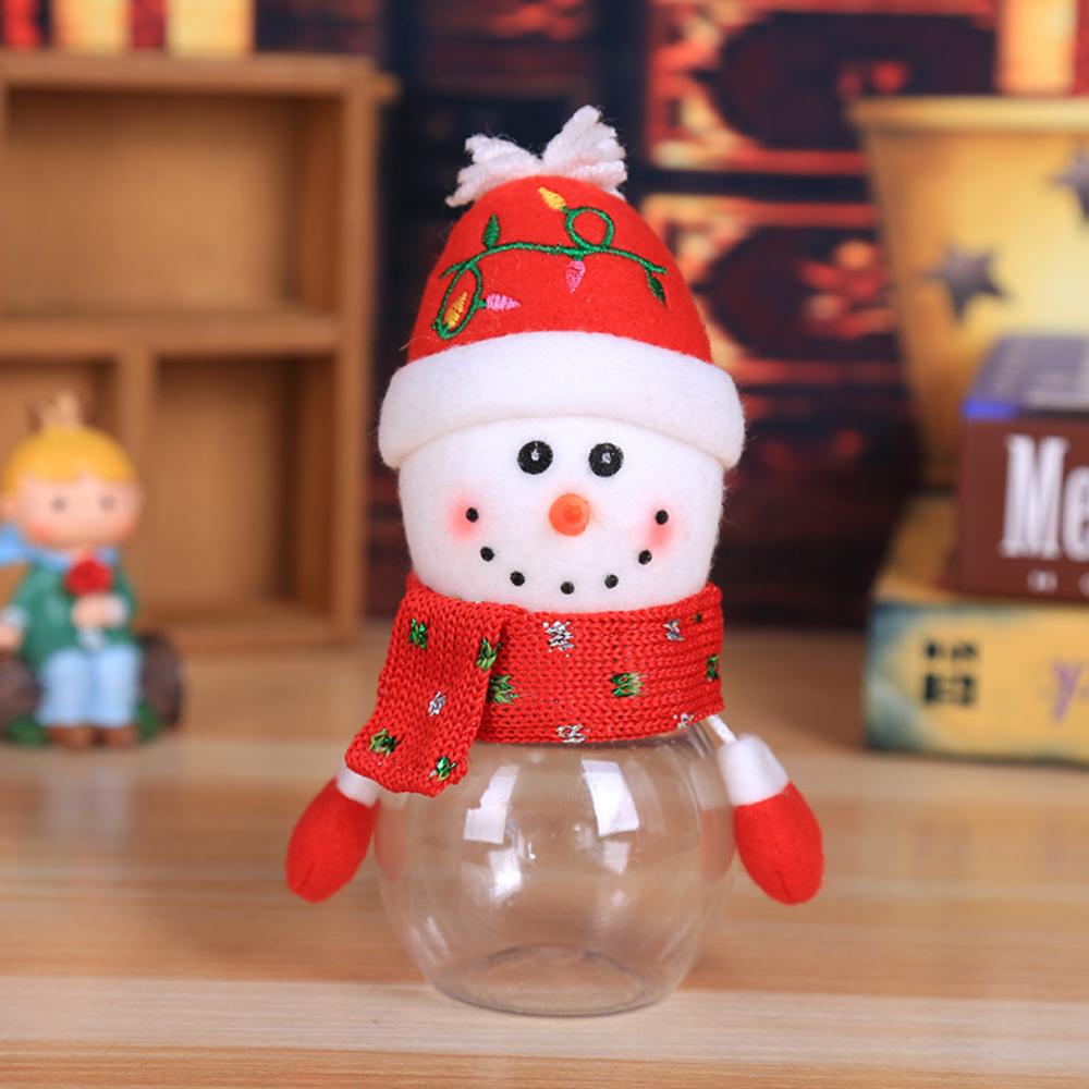 1/5 Pcs Christmas Candy Jar Storage Bottle Santa Snowman Shaped Bag Sweet Box Kids Gift