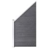 WPC Fence Set: 1 Square Panel + 1 Diagonal Panel 273 X 186 Cm Grey