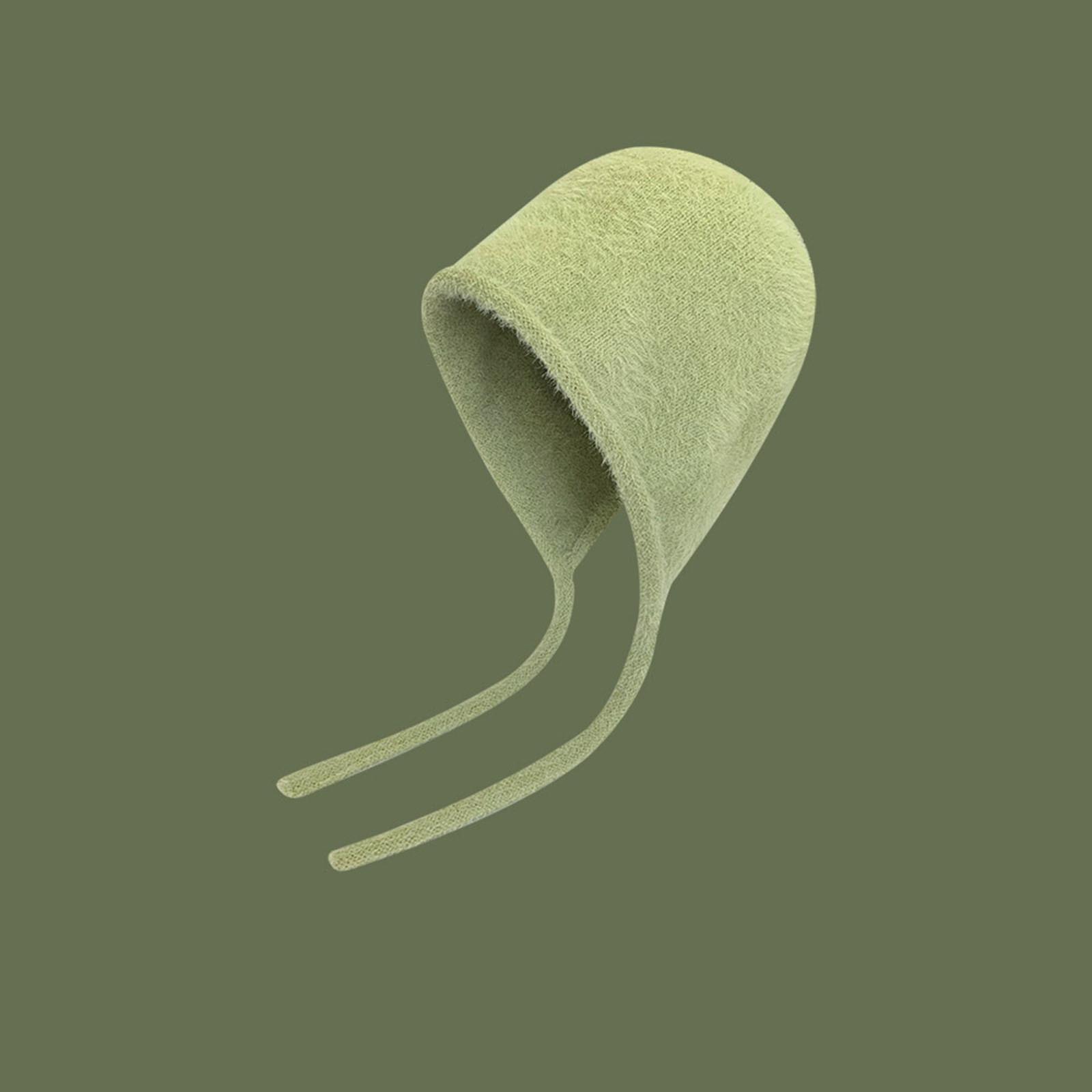 

(радость выбирать)Женская однотонная рыбацкая шапка с бархатной обвязкой из искусственной норки, женская осенне-зимняя теплая шапка с защитой ушей, мягкая ветрозащитная шерстяная шапка One Size мятный зеленый