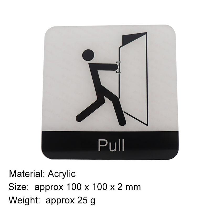 

Табличка на дверь толкай тяни Самоклеящаяся акриловая наклейка Офис Толкай Тяни Вход Выход Дверь Стеклянная дверь Наклейка Табличка black-pull