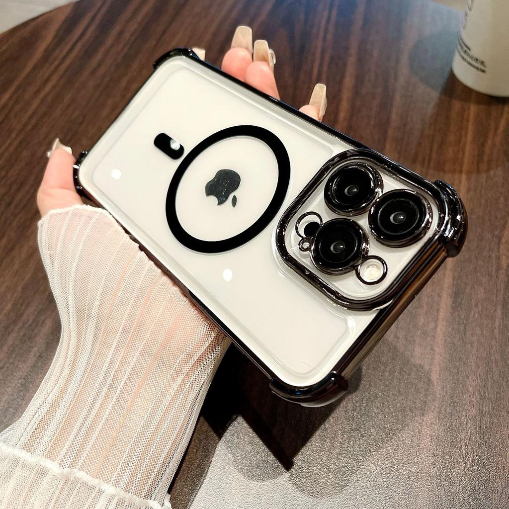 Airbag Four Corner Anti Drop Case for IPhone 16 Pro Phone Case Magnetic Protective Cover for Apple 14 Plus Shell