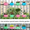 Home Rectangle Wall Hanging Planters Railing Flower PP Plastic Pots Baskets Suitable For Balcony Fence Garden Outdoor Indoor
