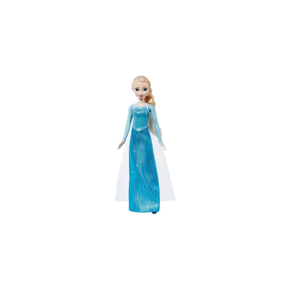 Mattel Disney Frozen Elsa Singing Doll 30 Seconds Blue Dress-Up Toy House for Pretend Play Ages 3+