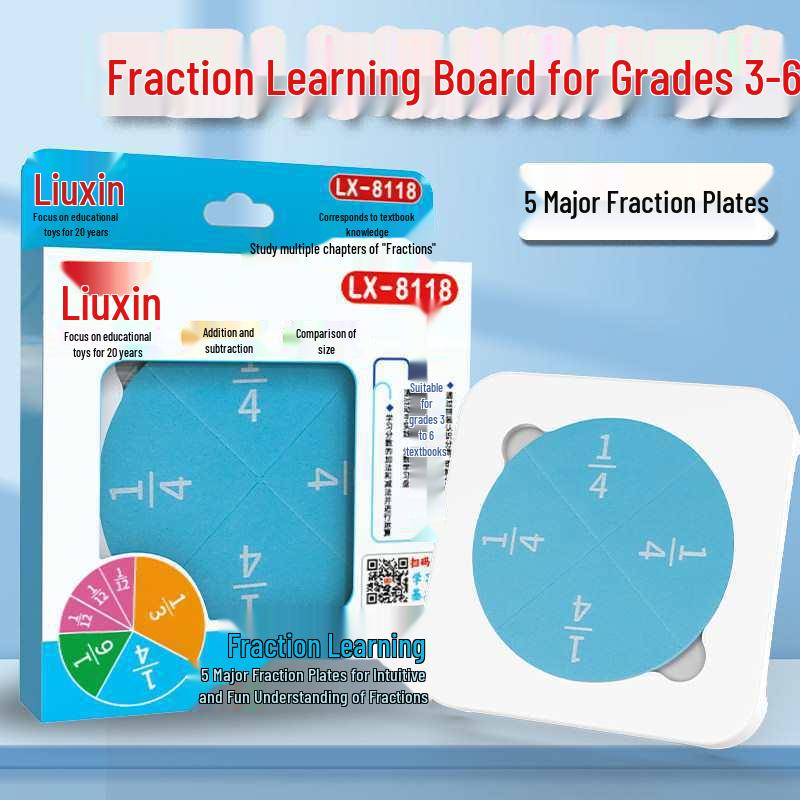 Magnetic Fraction Circle Learning Aid for Grades 3-5: Understand Fractions, Addition, & Subtraction for Primary School Math.