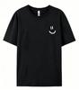 Minimalist Smile Face Style Graphic Print Tops Unisex Hip Hop Tee Clothes T Shirt Summer Breathable TShirt Street Cotton T Shirt