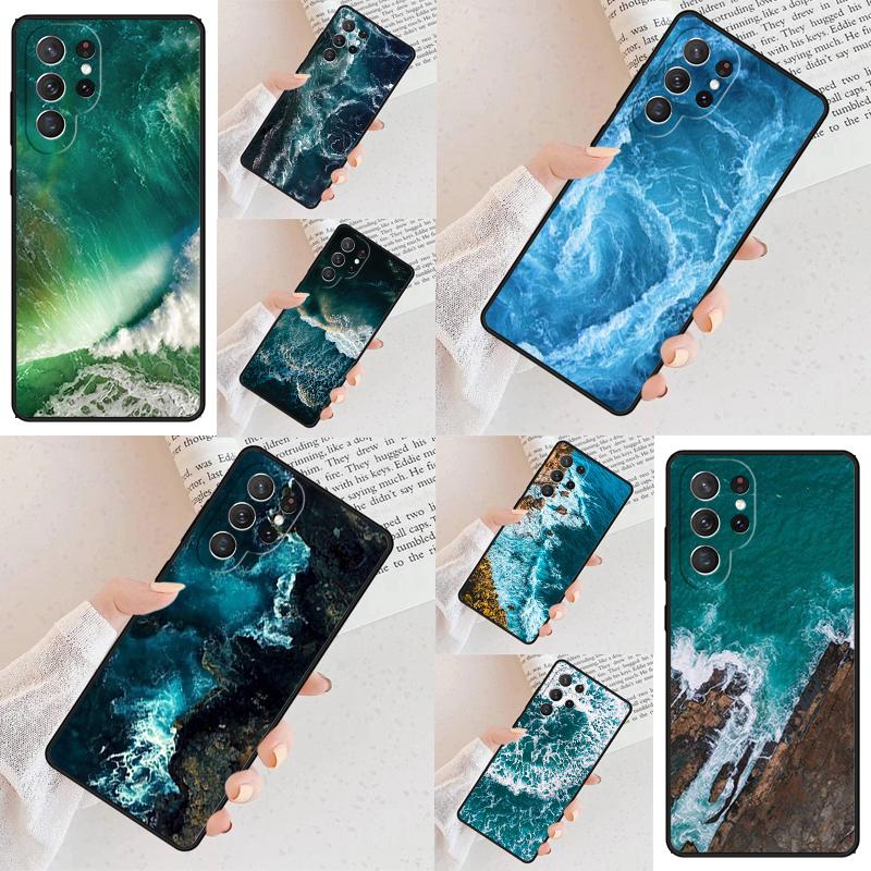 Blue Ocean Sea Waves Cell Phone Case for Samsung Galaxy S26 Ultra S25 S24 S23 S22 S21 S20 Note10 Cover
