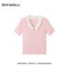 Northern Deer Cool Breathable Polo Neck Top - 70.7% Lyocell, 29.3% Triacetate, Slimming & Versatile Model 261192