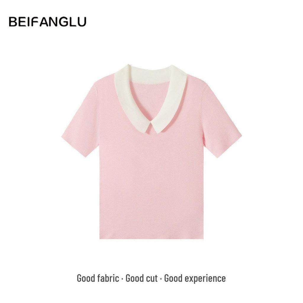 Northern Deer Cool Breathable Polo Neck Top - 70.7% Lyocell, 29.3% Triacetate, Slimming & Versatile Model 261192