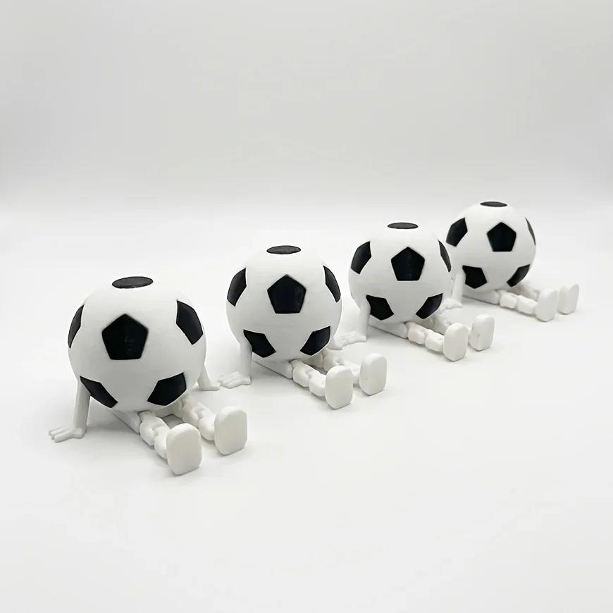 Mini Soccer Player Figurine Single Piece, Football Sculpture for Home Office Decoration & Souvenir