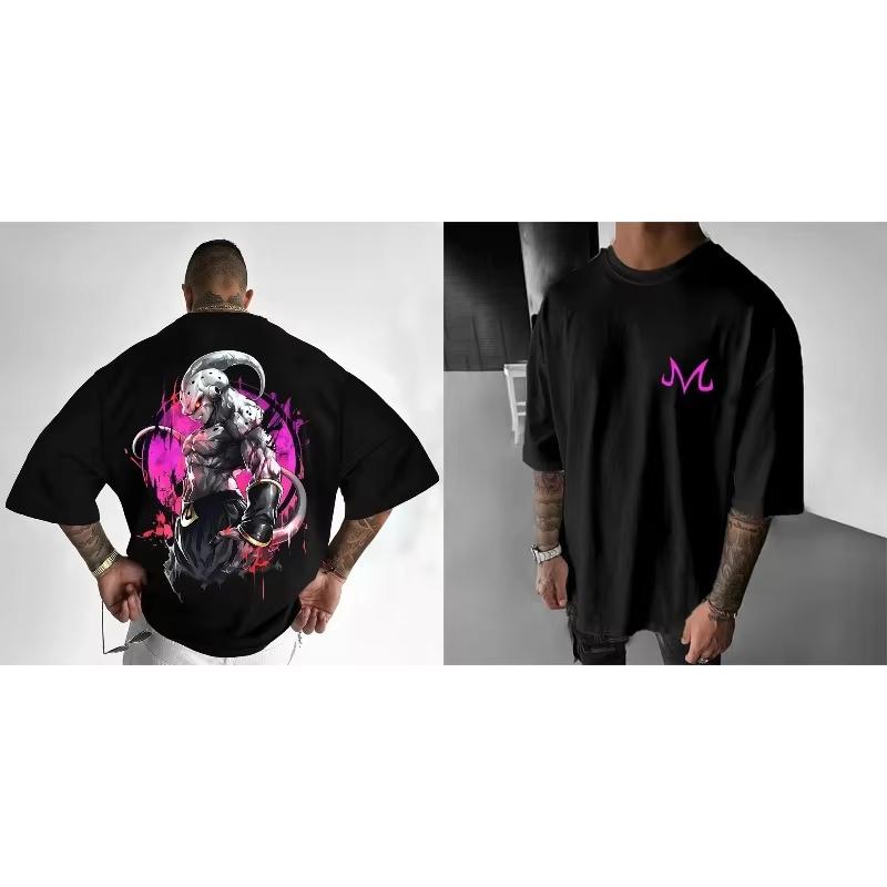 2026 Summer Dragon Ball Compilations Retro Highquality Cotton Mens Tshirts Majin Buu Unisex Childrens Casual Short Sleeves