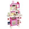 Pretend Play Kitchen Set With Realistic Lights And Sounds 104PCS Toy Kitchen Accessories For Boys And Girls Pink