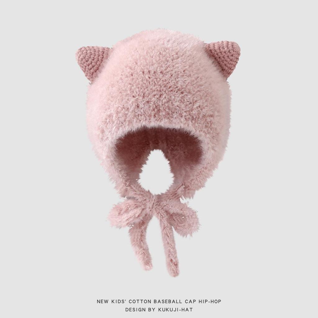 Unisex Baby Plush Ear Protection Hat - Warm, Windproof Autumn/Winter Pullover