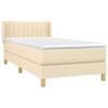 3130390 vidaXL Divan Bed with Mattress Cream 80x200 Cm Fabric