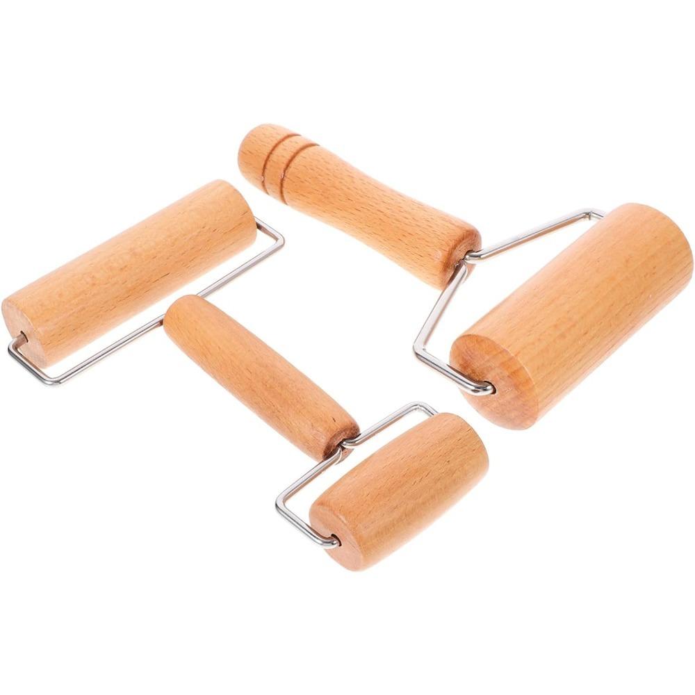 1Pc Wooden Rolling Pin Handheld Pastry Roller for Baking Pizza and Dumplings Solid Wood Dough Roller Convenient Kitchen Utensils