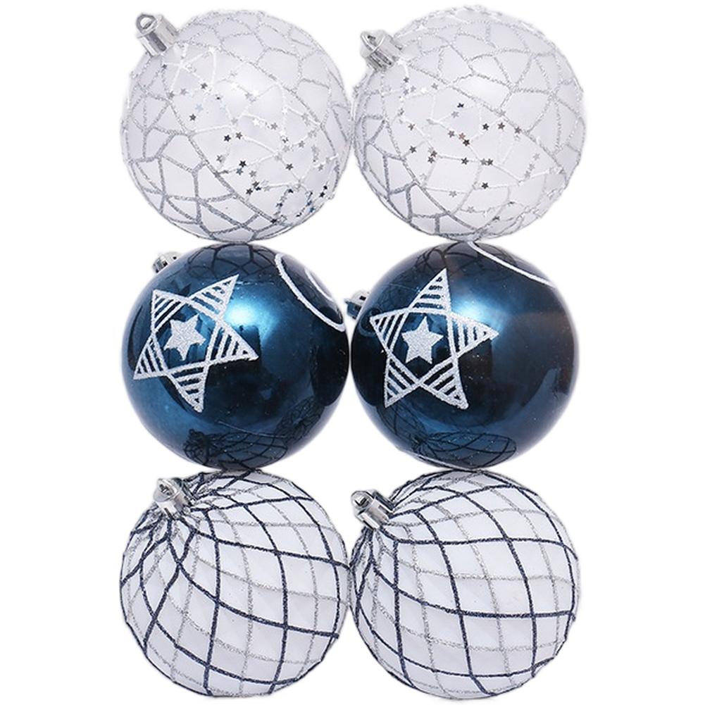 

6PCS Christmas Ornaments Set Social Media Style Hand Painted Holiday Tree Balls Kit Christmas Tree Decorations