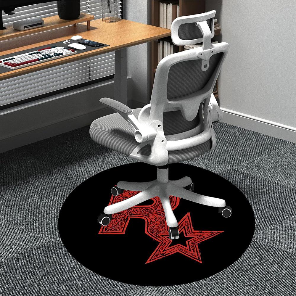 

1pc Rockstar Games Logo Office Round Area Rug, Indoor Mat Suitable For Office, Under Office Chairs Bedroom Living Room Home Decor, Room Deco067 80cm by 80cm