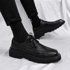 Brock Leather Shoes Autumn Best Man British Business Suit Casual Shoes Black Low Top Martin Shoes
