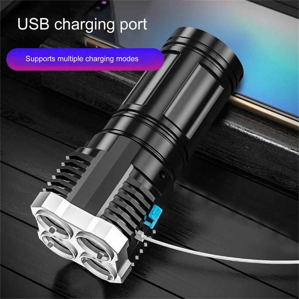 LED Torch USB Rechargeable 4022 Lumen Super Bright Flashlight with 4 Modes Water Resistant Handheld Torches for Camping
