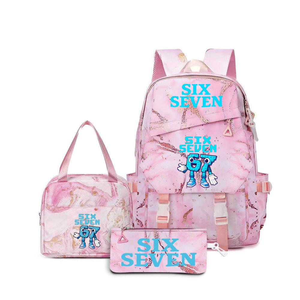 67 Stems Printed Peripheral Backpack For Primary And Secondary School Students Sixseven Schoolbags Three-Piece Set