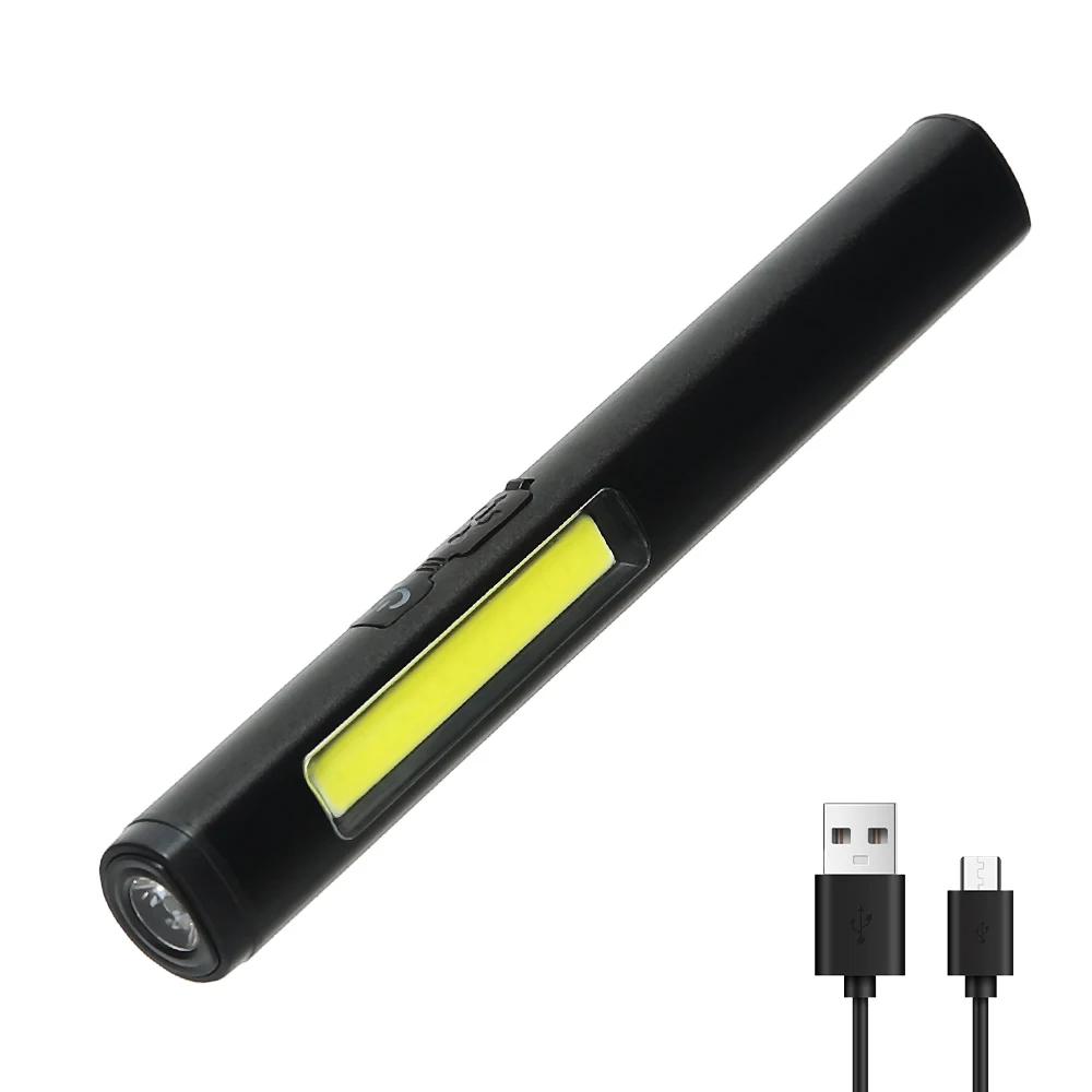 2000LM Multifunctional LED Pen Flashlight USB Rechargeable Super Bright Magnetic Work Light with Power Display Emergency Lantern