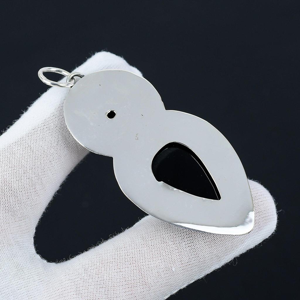 Tidlös Svart Onyx, Svart Spinell Ädelstenshänge, 925 Sterling Silver Hänge, Handgjort Kristallhalsband, Naturliga Helande Smycken För Gåvor