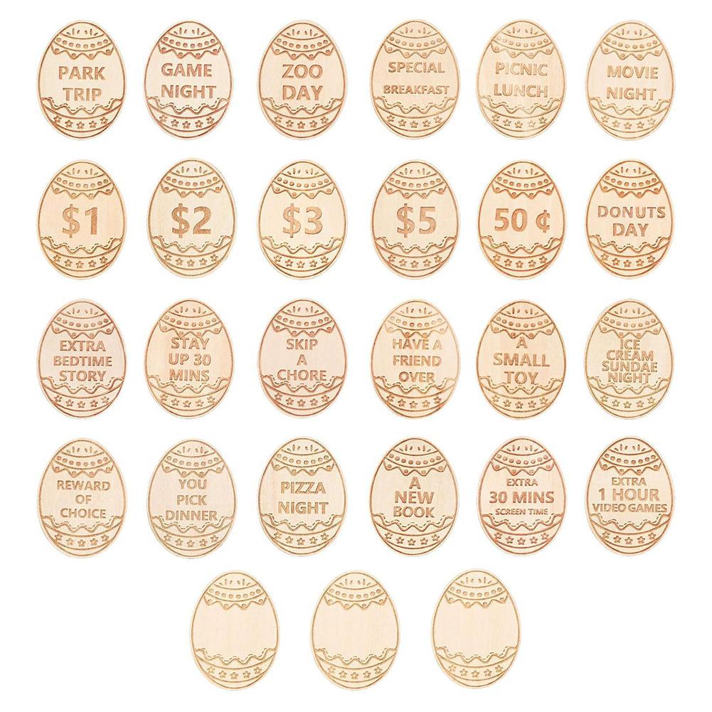 27Pcs Easter Egg Tokens DIY Easter Reward Token Reusable Easter Basket Stuffers for Easter Party Favors Decoration
