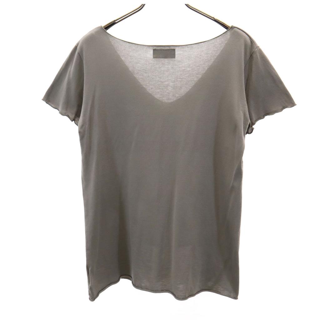 agnes b. Made In Japan Short Sleeve Cut Charcoal Gray Women Used