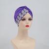 Solid Color Cross Knot Headwrap Versatile Headwrap Hat New Side Leaf Rhinestones Headscarf  Party