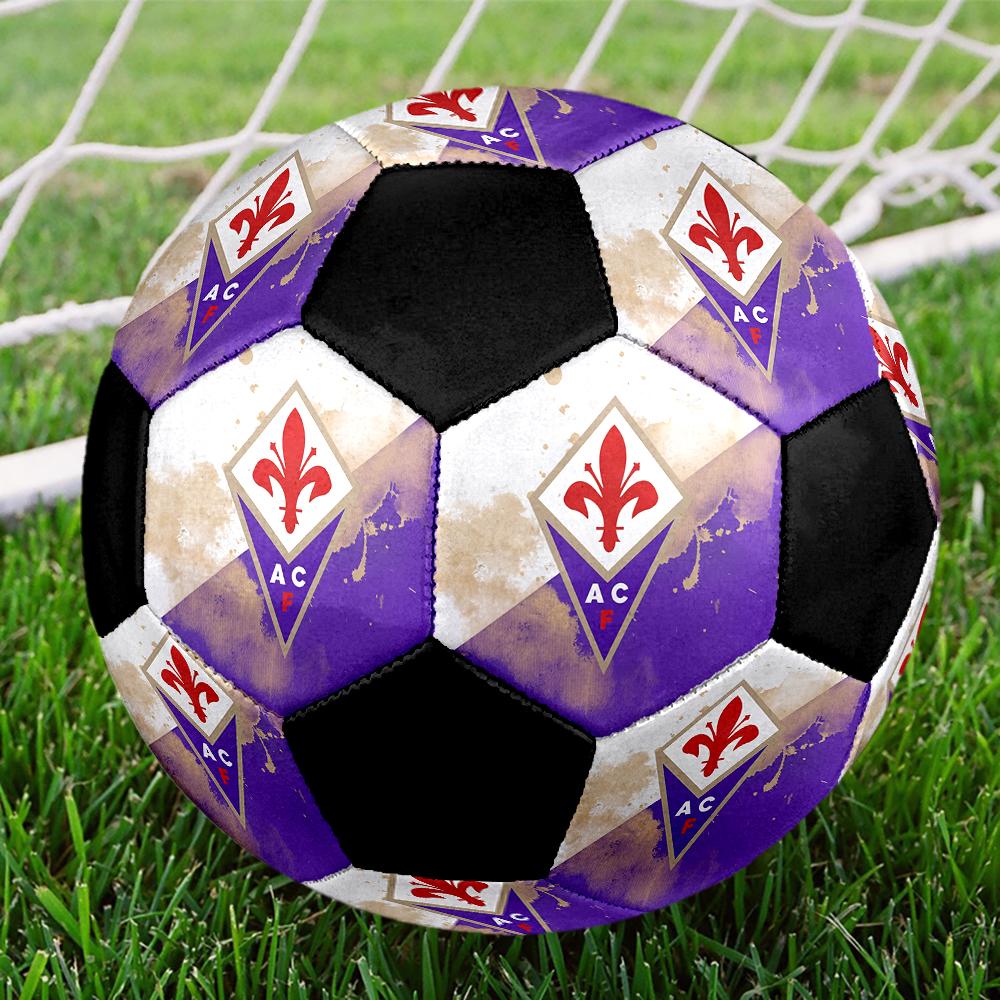 SIZE 5 ACF Fiorentina Soccer Ball Colorful All Ages Machine Stitched PVC Competition Ready Durable High-Bounce