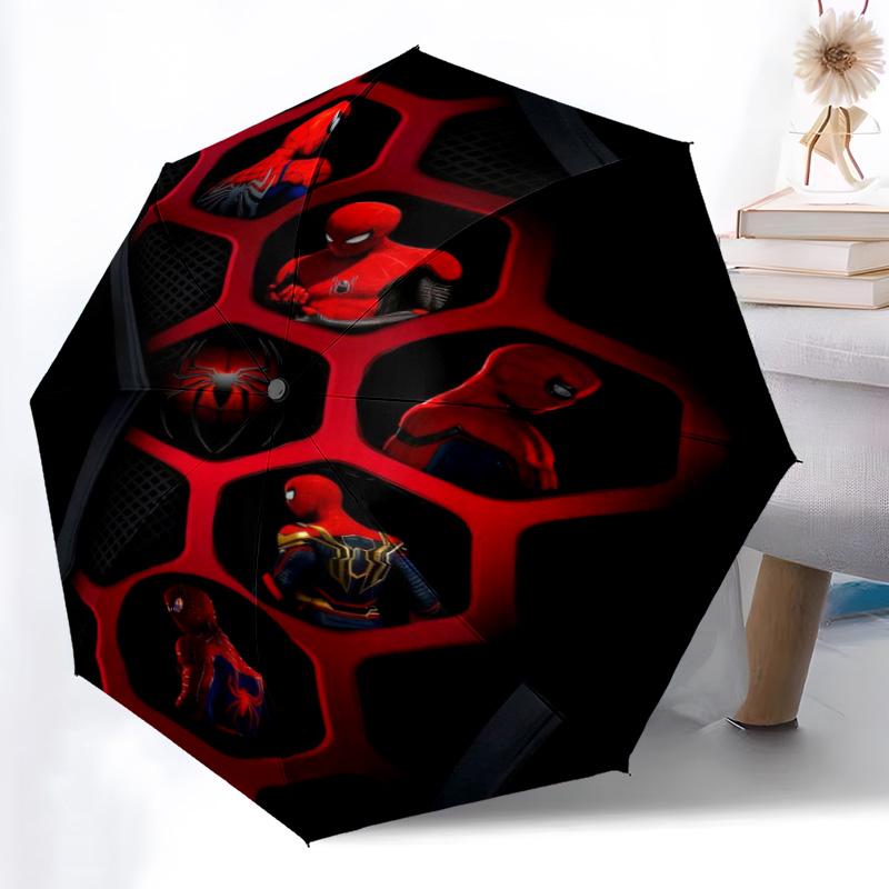 Spiderman Theme Automatic Umbrella, Lightweight & Portable, 8 Rib, Perfect for Outdoor Travel, Birthdays, Christmas, Gifts.