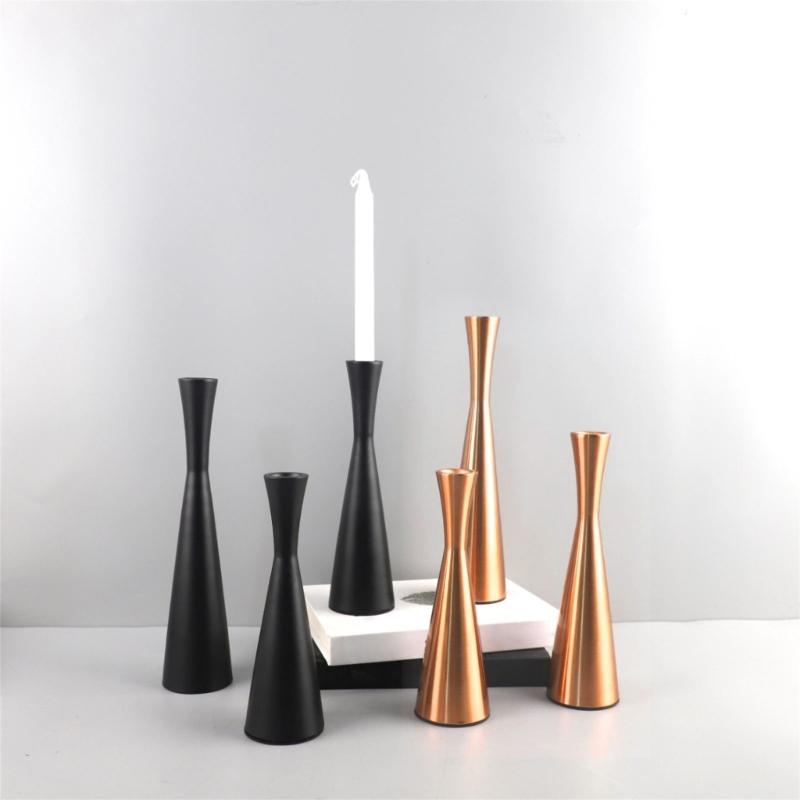 Modern Candle Stands 3 Piece Decorative Taper Candlestick Metal Candleholders For Table Centerpieces Or Patios Decors